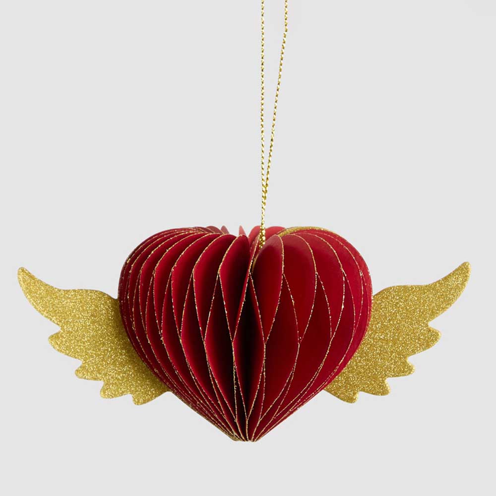 Paper Heart Decoration Red