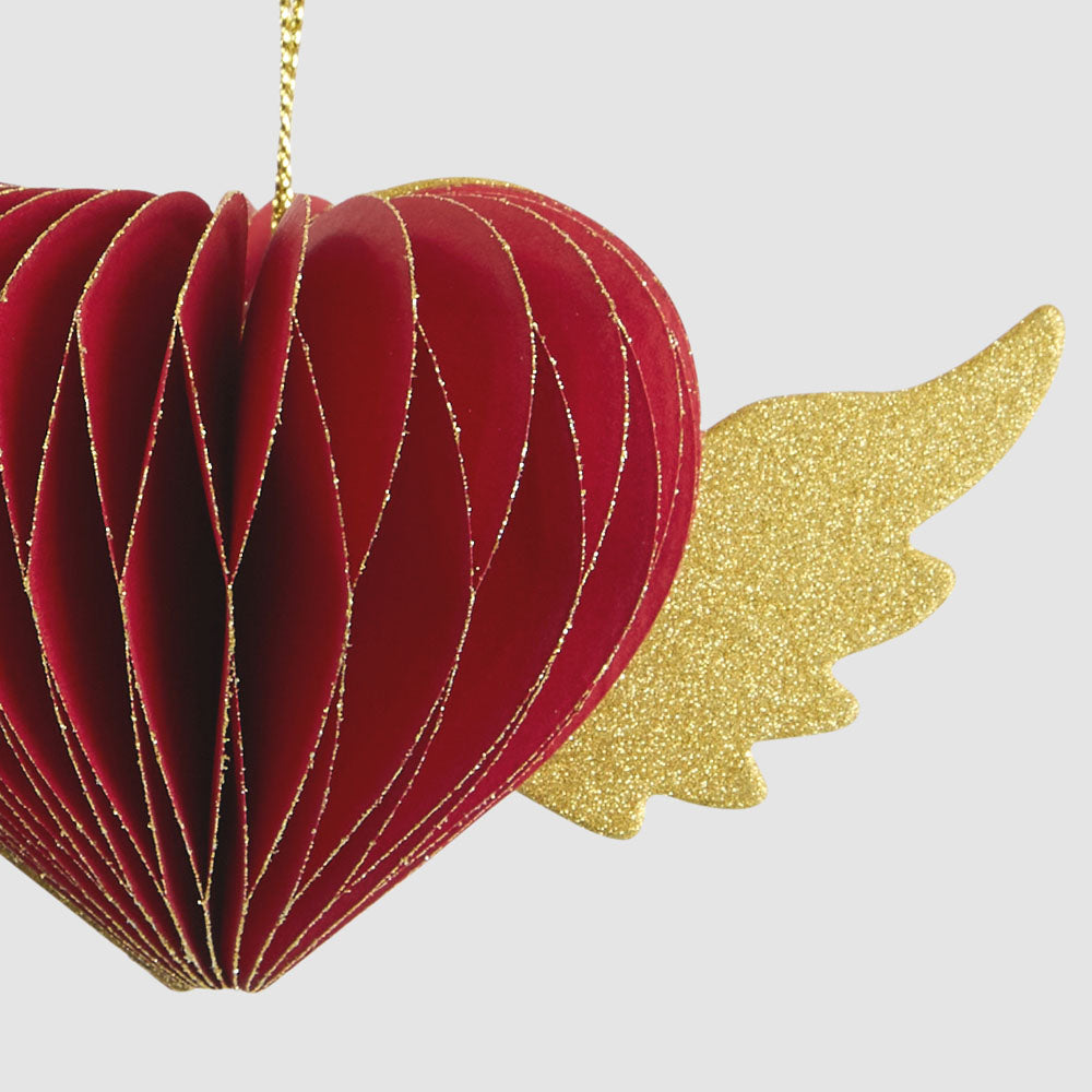 Paper Heart Decoration Red