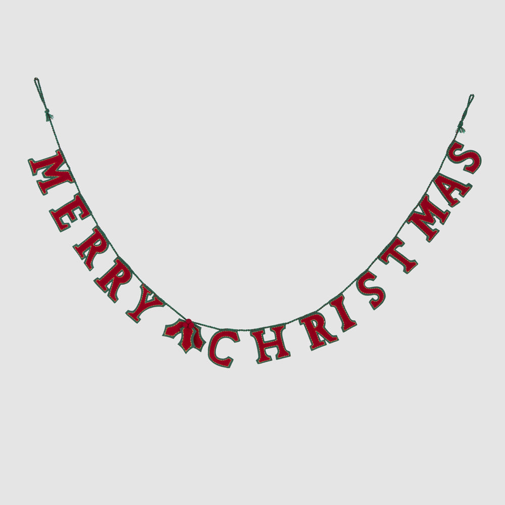 Merry Christmas Garland Red