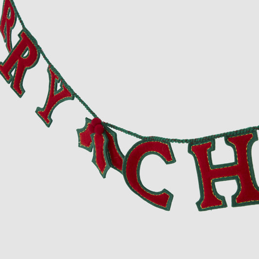 Merry Christmas Garland Red