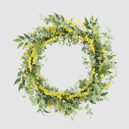 Wattle Eucalyptus Leaf Wreath 55cm