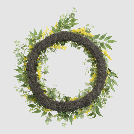 Wattle Eucalyptus Leaf Wreath 55cm