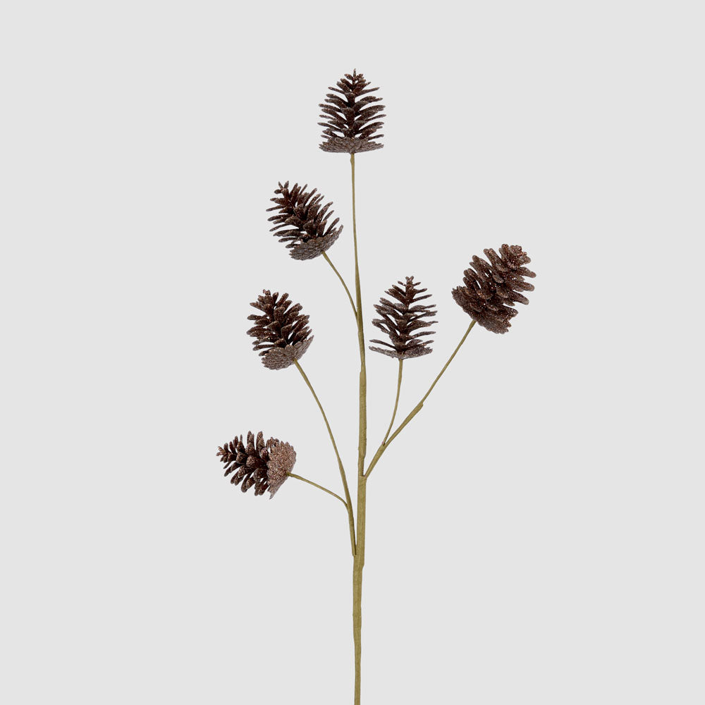Glitter Pinecone Spray Brown
