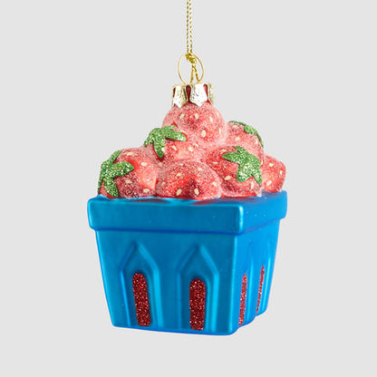 Glass Strawberry Punnet Tree Decoration