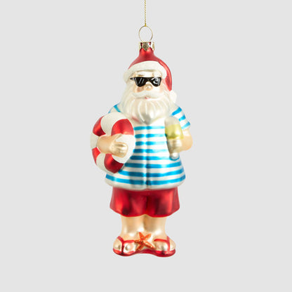 Coolio Santa Glass Tree Decoration