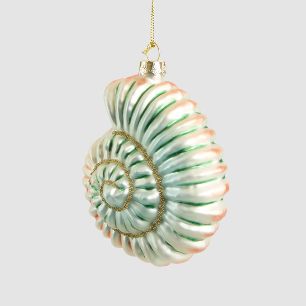 Blue Glass Nautilus Shell Tree Decoration