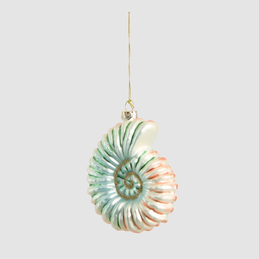 Blue Glass Nautilus Shell Tree Decoration