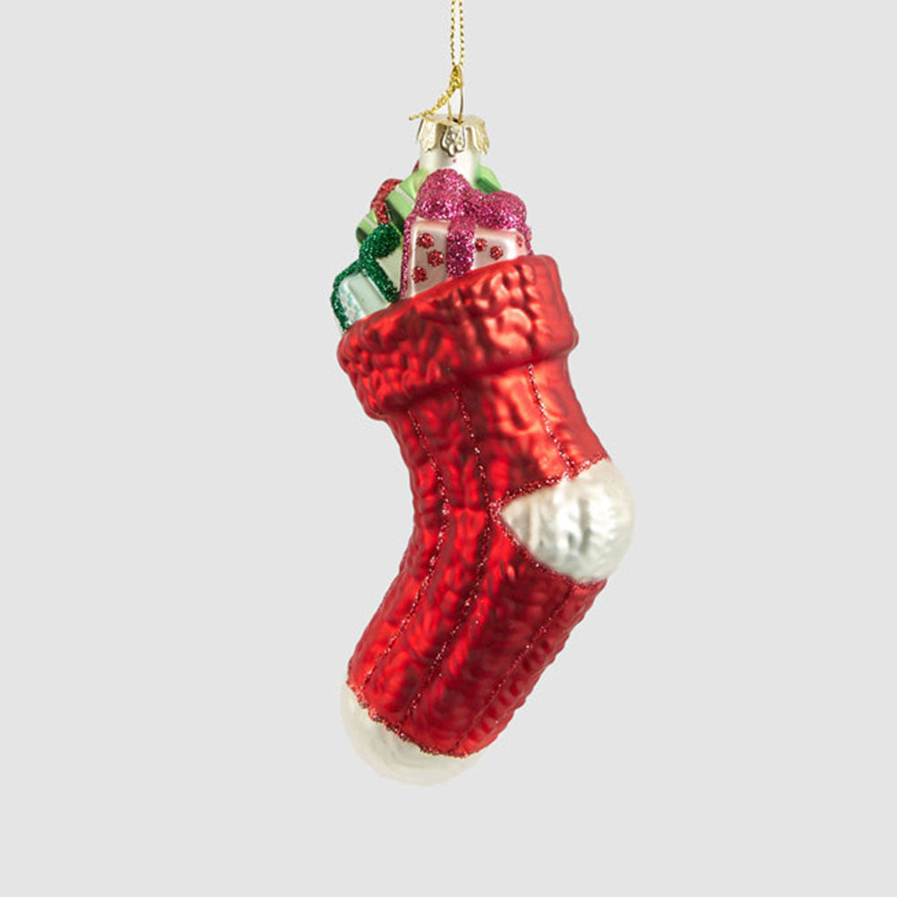 Glass Stocking Tree Decoration