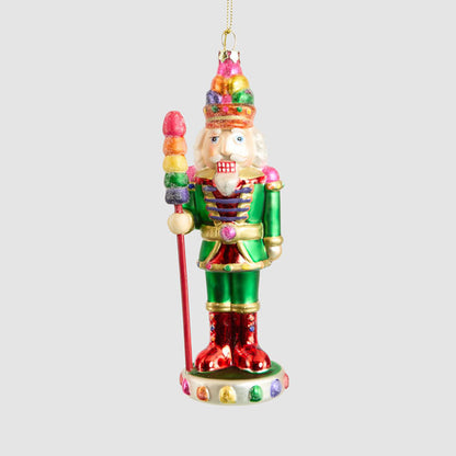 Multi Colour Glass Nutcracker Tree Decoration