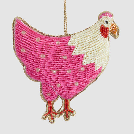 Positano Hen Hanging Decoration Pink