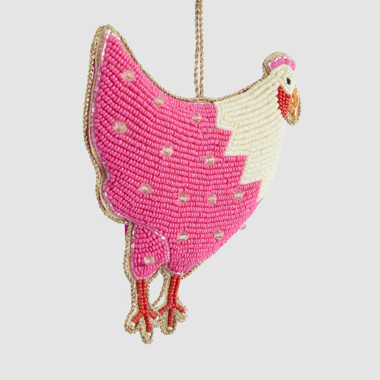 Positano Hen Hanging Decoration Pink