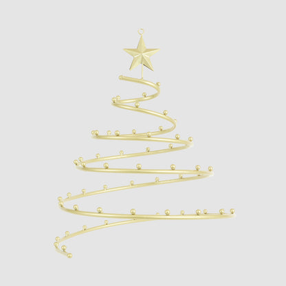 Golden Hanging Christmas Tree Decoration Display