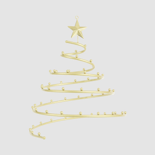 Golden Hanging Christmas Tree Decoration Display