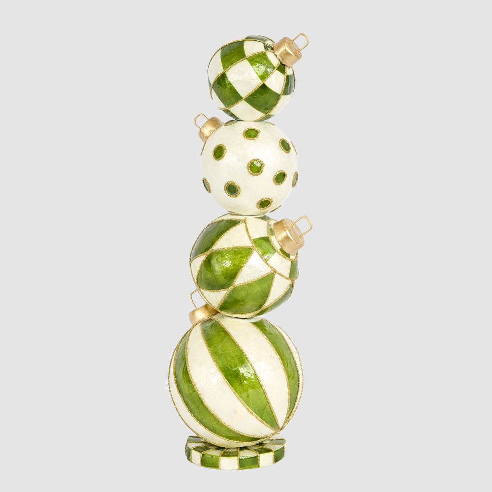 Bauble Stack Green Capiz Bauble Stack Table Decor – Florabelle Living
