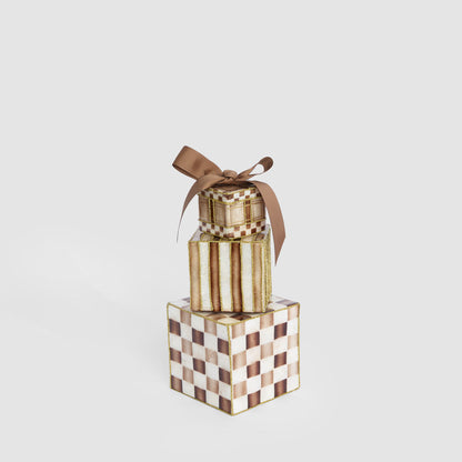 Checker Capiz Gift Stack Navy