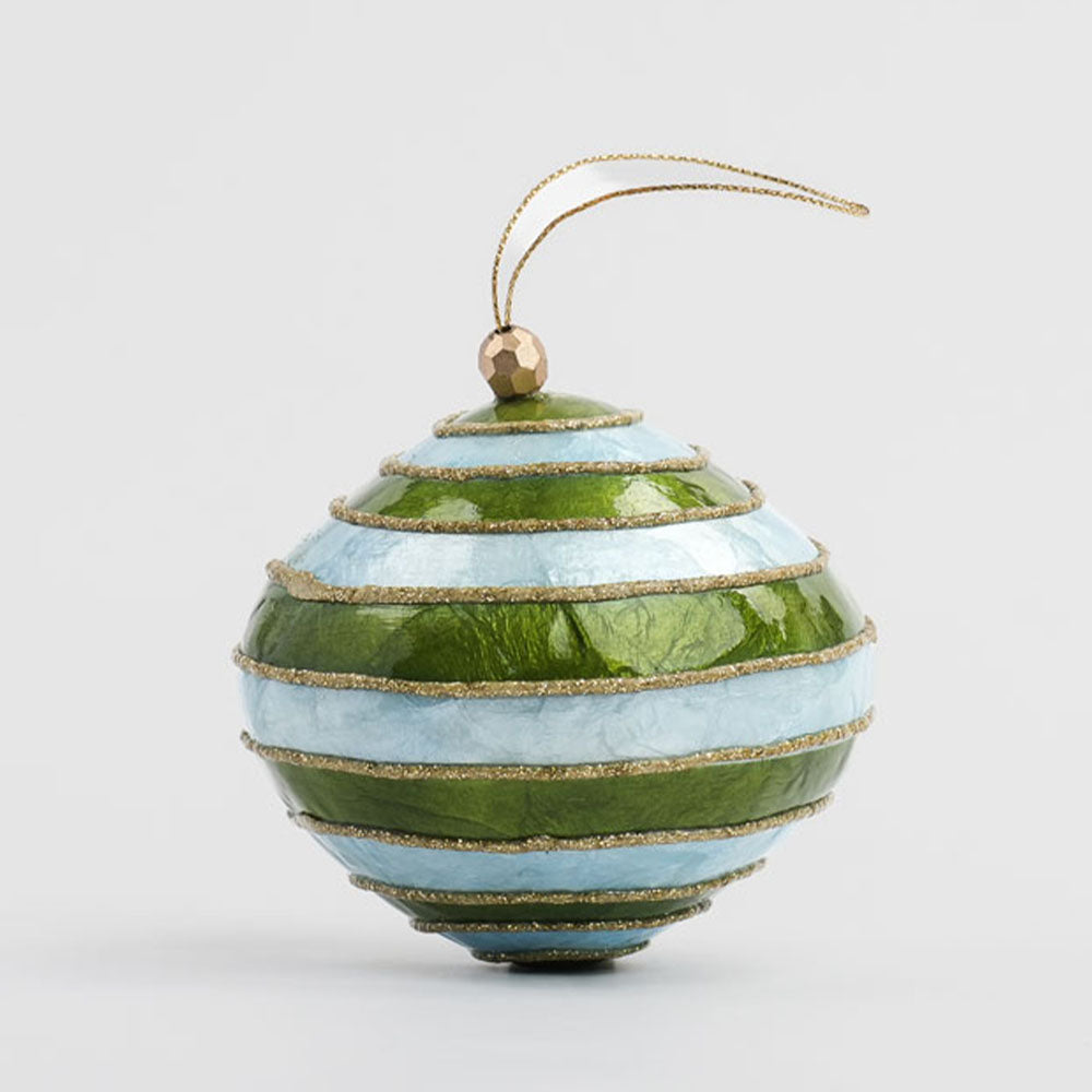 Ladder Handpainted Capiz Bauble Blue & Green