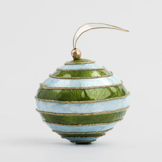 Ladder Handpainted Capiz Bauble Blue & Green