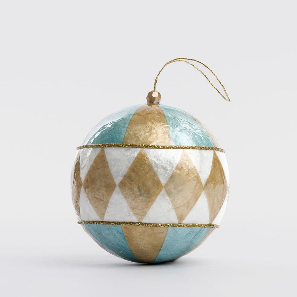 Harlequin Capiz Bauble Gold & Blue