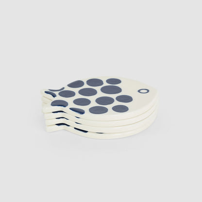 Detailed Fish Coaster Nautical Ceramic Fish Coasters Set of 4 – Florabelle Living