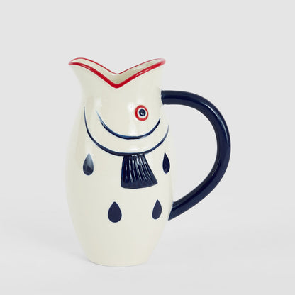 Nautical Ceramic Fish Jug Large