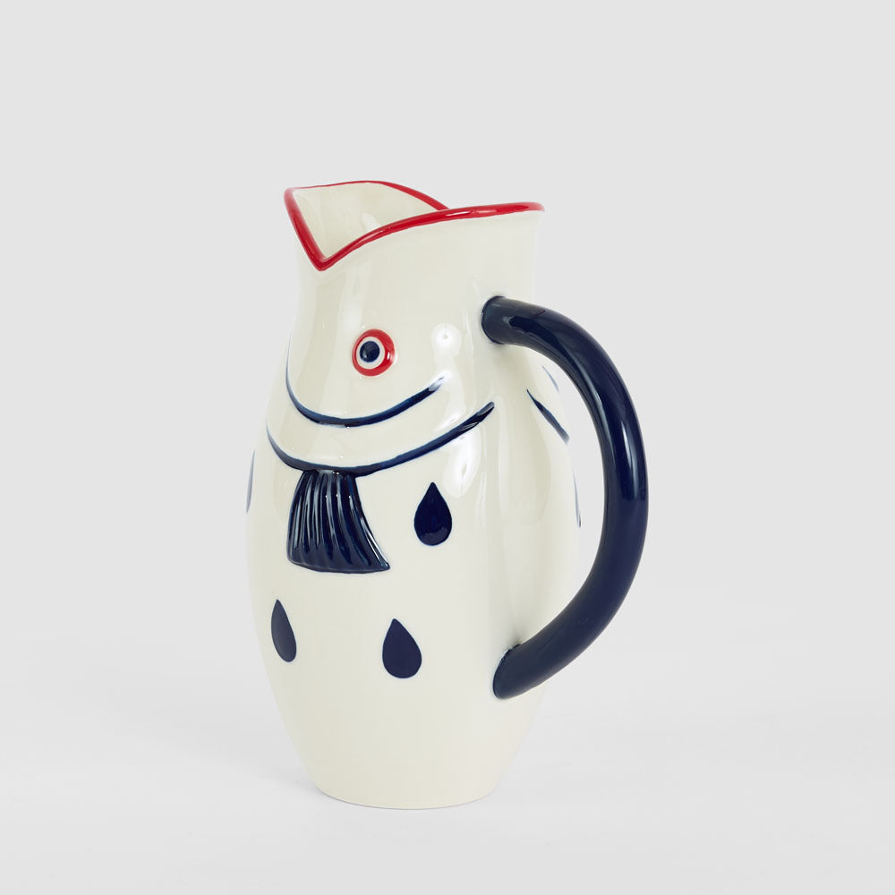 Nautical Ceramic Fish Jug Large