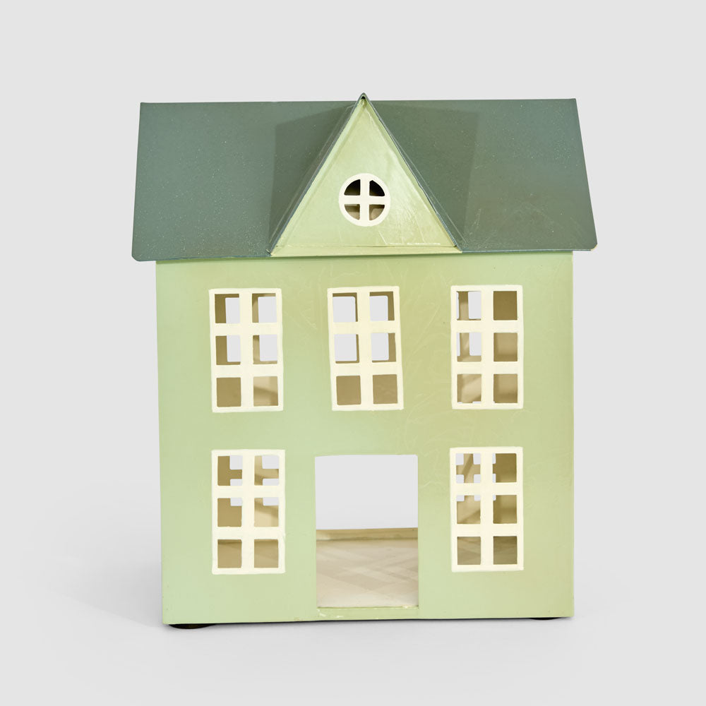 Hand Painted Metal Village Manor House
