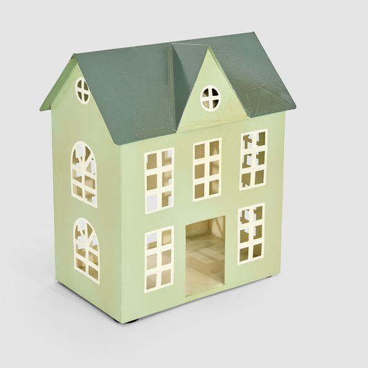 Hand Painted Metal Village Manor House