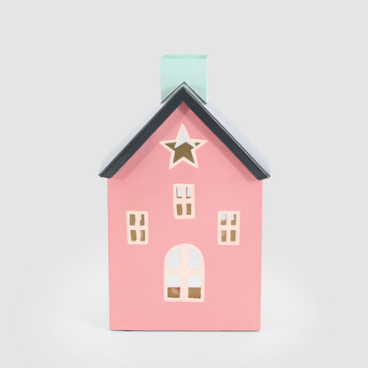 Hand Painted Metal Pink Cottage