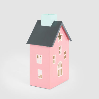 Hand Painted Metal Pink Cottage