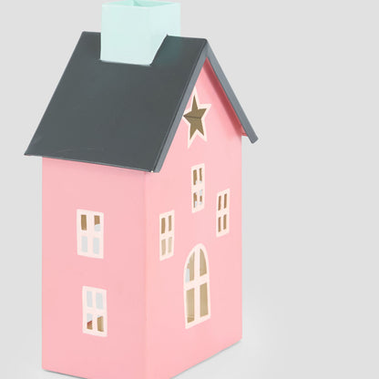 Hand Painted Metal Pink Cottage