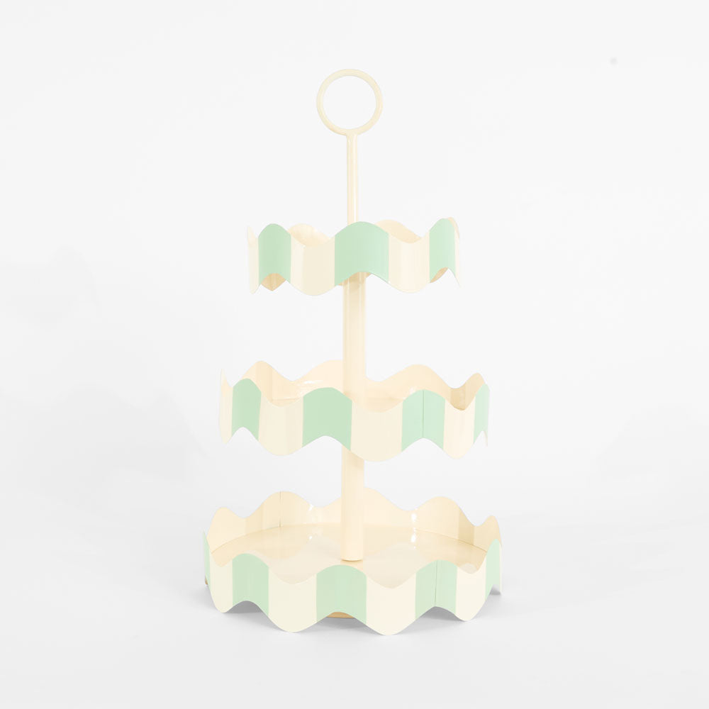 Ciao Bella 3 Tier Stand Green & White