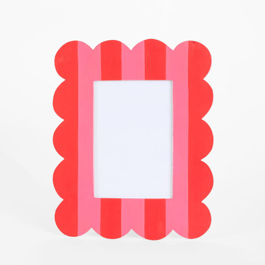 Ciao Bella Scalloped Photo Frame Red & Pink