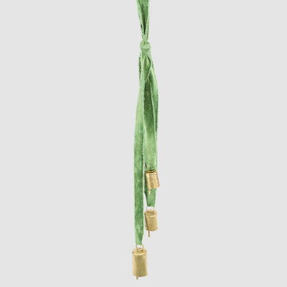 Velvet Ribbon Bell Ornament Green