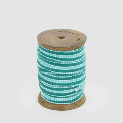Verdant Velvet Ticking Ribbon 15mm x 10m