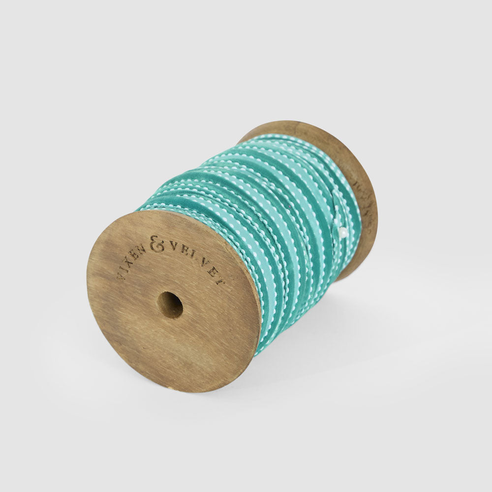 Verdant Velvet Ticking Ribbon 15mm x 10m