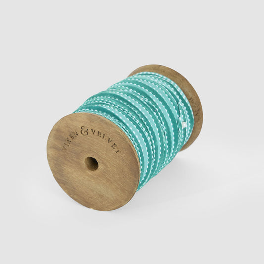 Verdant Velvet Ticking Ribbon 15mm x 10m