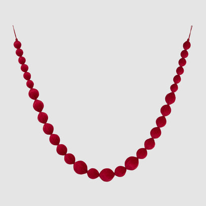 Scarlet Velvet Bauble Garland Red