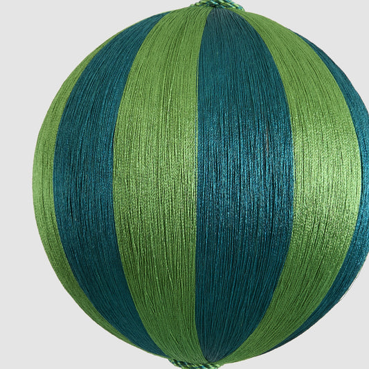 Silk Stripe Bauble Large Emerald & Green