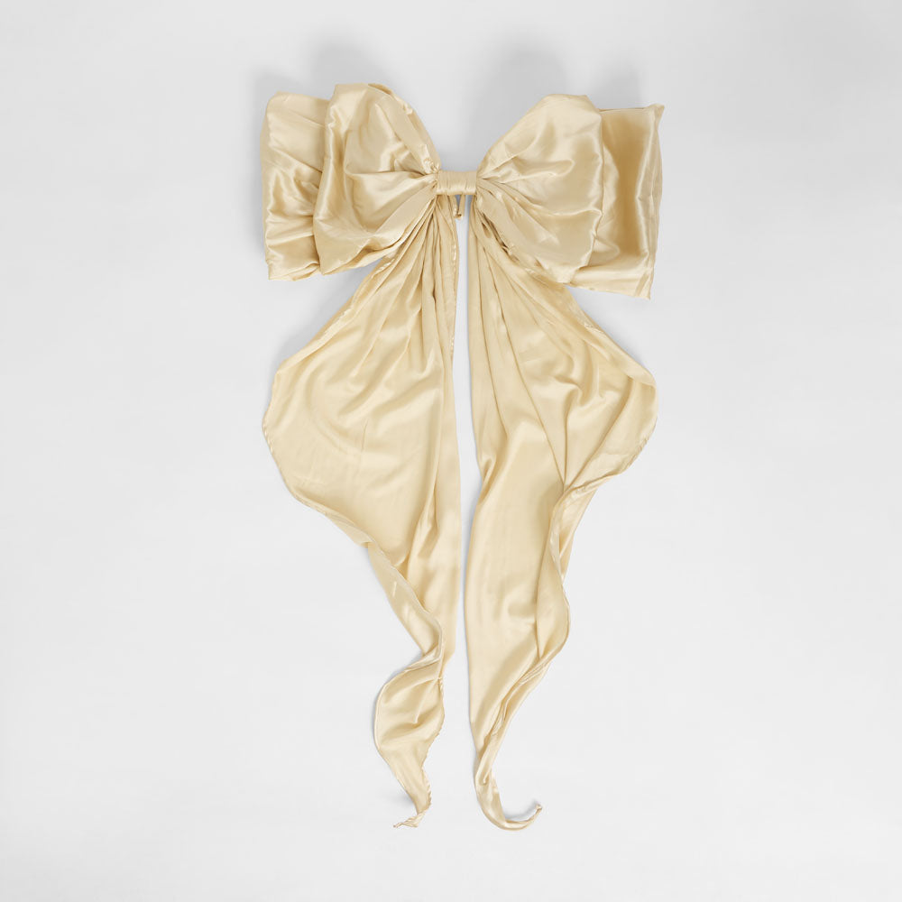 Large Silk Bow Cream