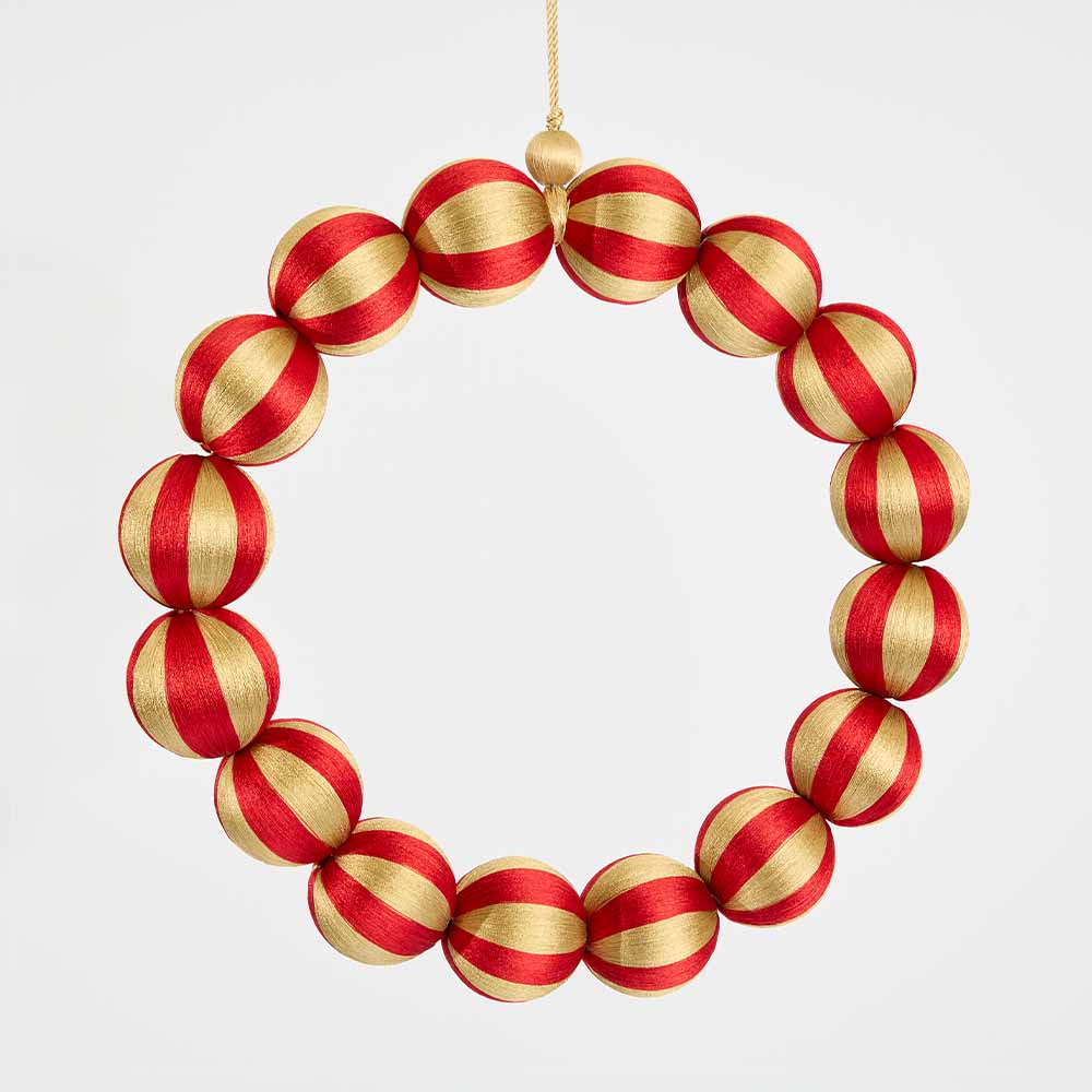 Bauble Wreath Large Red & Gold