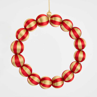 Bauble Wreath Large Red & Gold