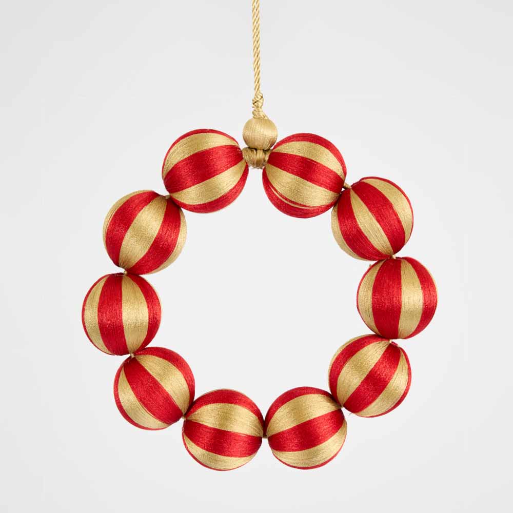 Bauble Wreath Small Red & Gold