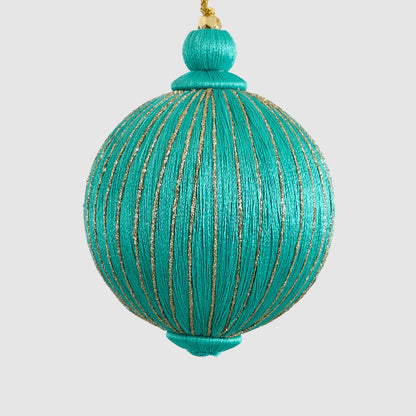 Silk Bauble with Golden Thread Turquoise
