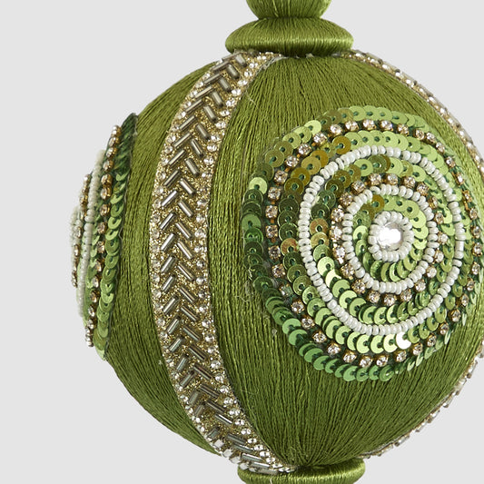 Rajasthan Silk Bauble Olive Green