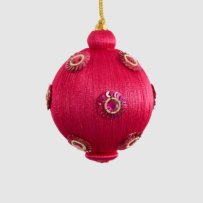 Magenta Silk Sequin Bauble Fuchsia
