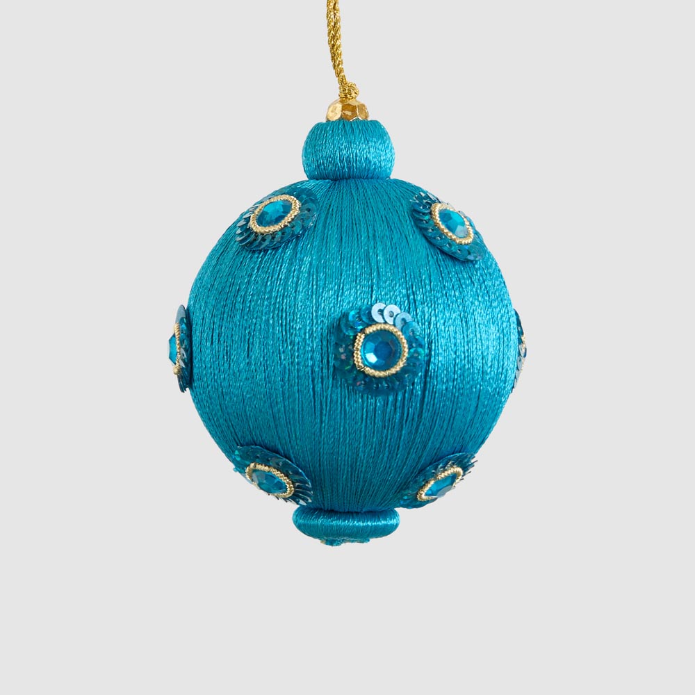 Silk Sequin Bauble Turquoise
