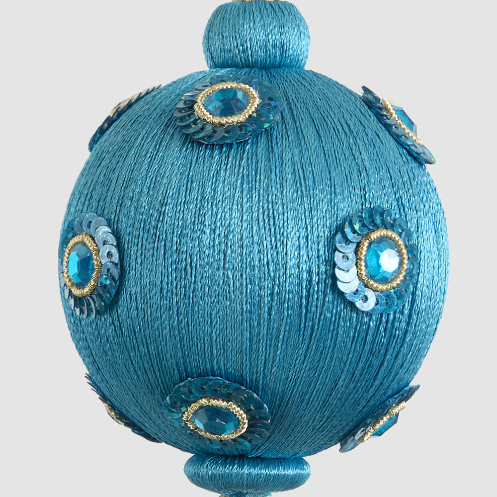 Silk Sequin Bauble Turquoise