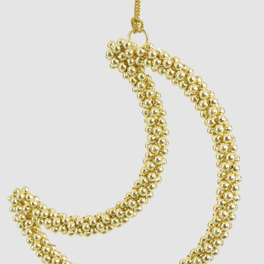 Moon Crescent Beaded Decoration Small Gold