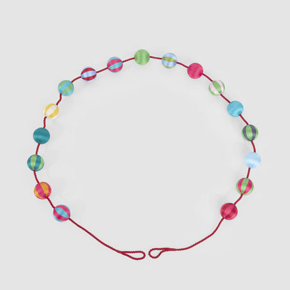 Rainbow Silk Bauble Garland Multicolour