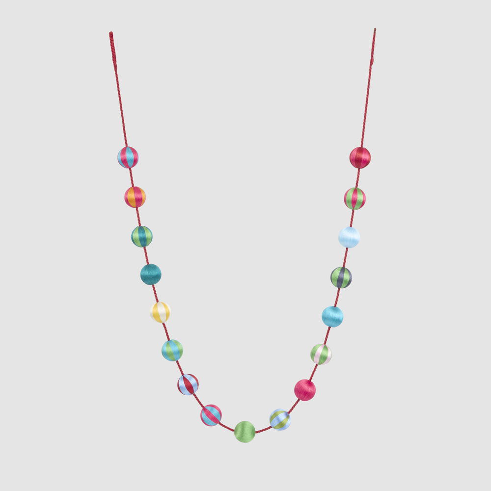 Rainbow Silk Bauble Garland Multicolour